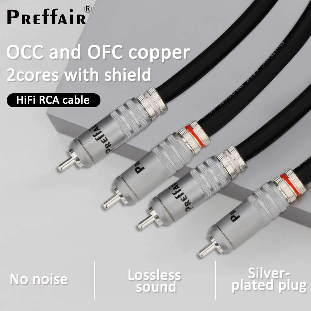

Высококачественный посеребренный кабель RCA OCC с аудиоудлинителем RCA с родиевым штекером