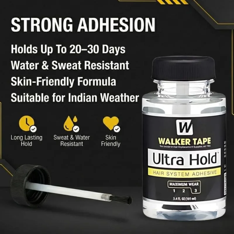 Max Hold Hair Patch Glue for Hair Systems, Acrylic Based Water Resistant Adhesive for Men
