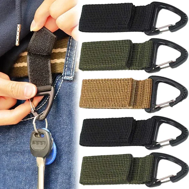 Outdoor Camping Carabiner Nylon Molle Tactical Backpack Key Hook Webbing Buckle System Belt Buckle Hanging Climbing Accessory