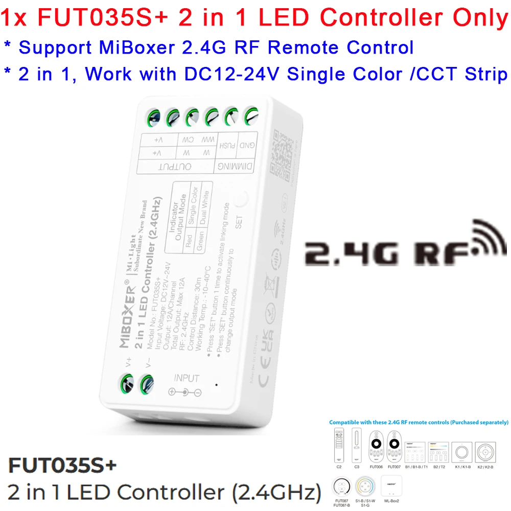 MiBoxer ZigBee /WiFi / 2.4G Smart LED-controller FUT035W+ FUT035S+ DIM CCT FUT037W+ FUT037Z+ RGB RGBW RGBCCT voor LED-strips