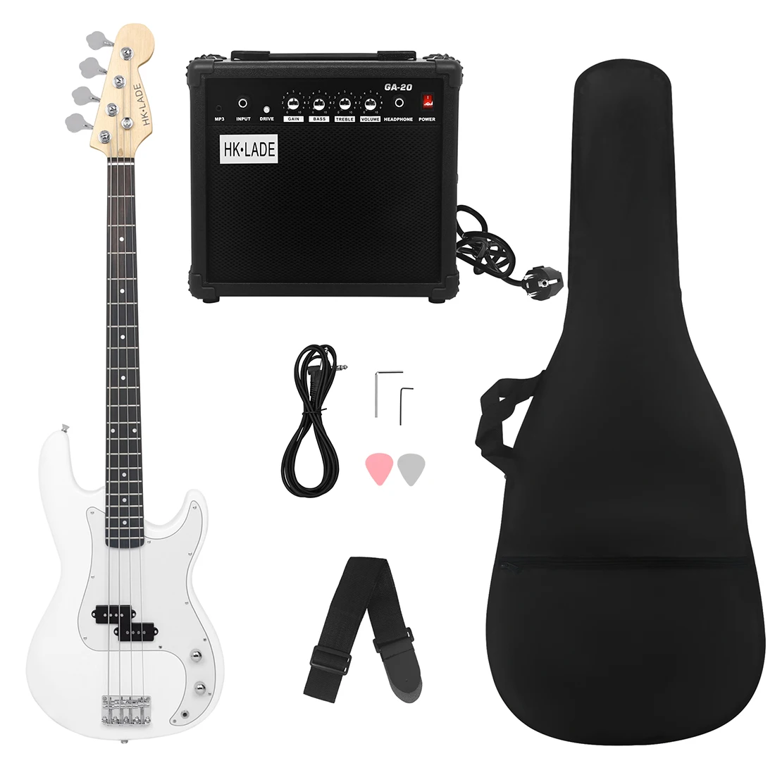 

SLADE 4 Strings 20 Frets Electric Bass Guitar Maple Body Neck Bass Guitarra with Bag Amp Strap Guitar Parts & Accessories