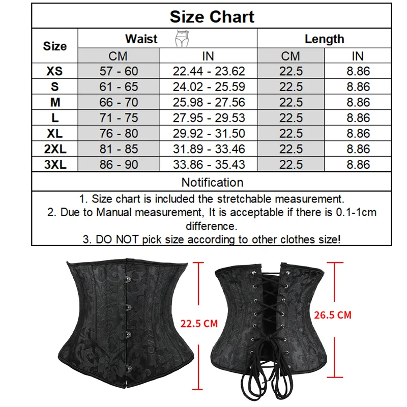 Underbust White Black Corset Woman Belt Plus Size Top Short Steel Boned Girdles Slimming Waist Shapers Gothic Clothing Bodice