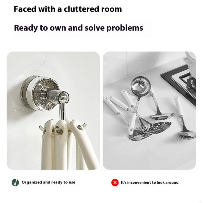 

L9BE Multipurpose Suction Cup Hook Kitchenwares Storage Solution for Smooth Surfaces