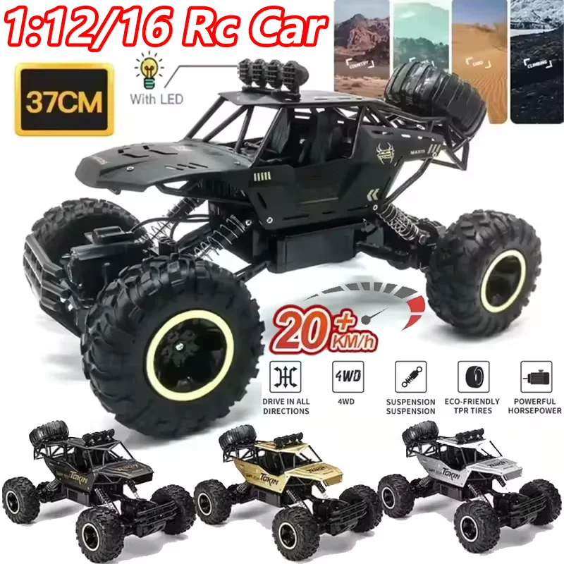 

4WD Дистанционно управляемый внедорожник 2,4 ГГц 20 км/ч Высокоскоростные RC-машины 1:12/16 Монстр-трак со светодиодными фарами Идеальный подарок для детей и взрослых
