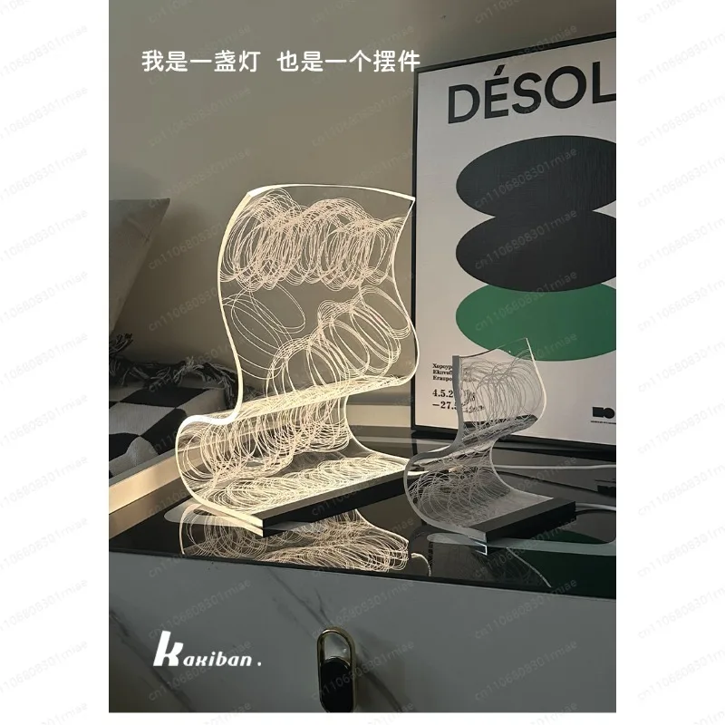 Sala criativa streamer luz de mesa lâmpada de luxo candeeiro de mesa quarto lâmpada de cabeceira high-end decorativo luz da noite ornamento