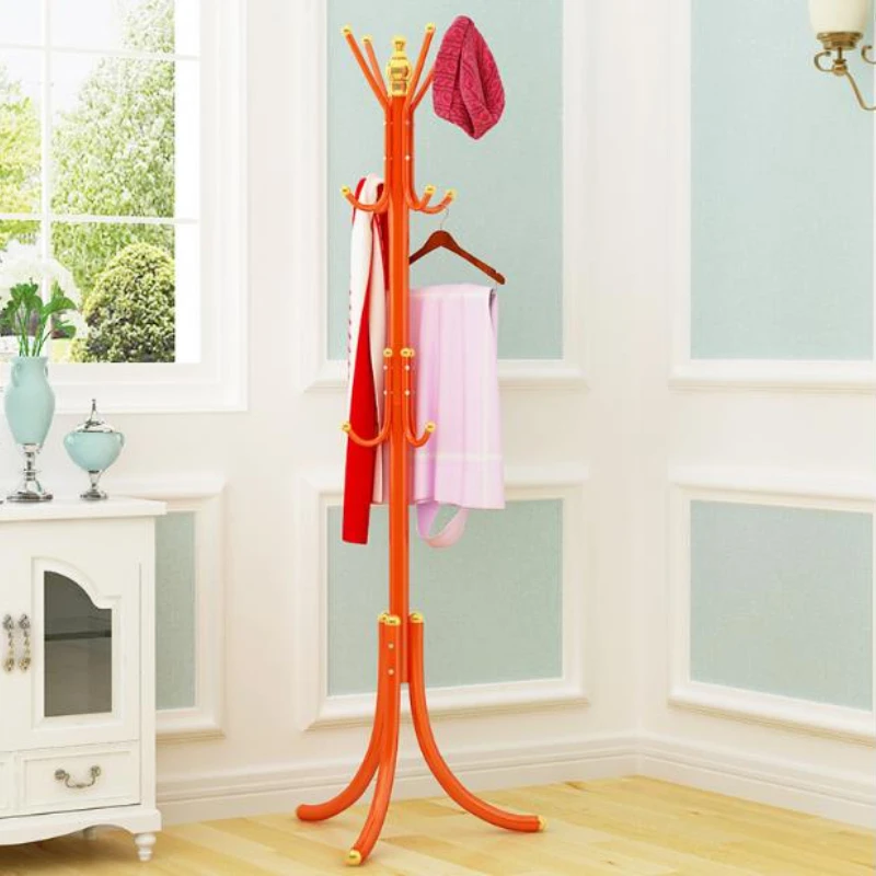 

Floor To Floor Assembly of Coat Rack Stand Iron Hanging Clothes Rack Bedroom Living Room Household Hanger Economical Storage