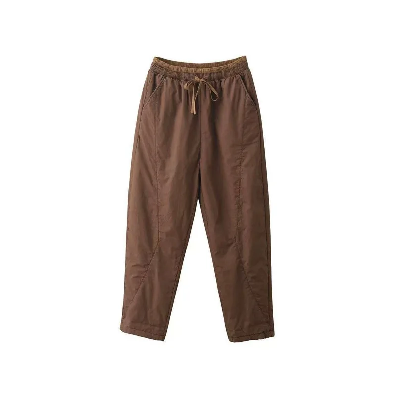 Masss Wasss Brand Winter Fashion Warm Clothes Women Loose Casual Padded Pants Ladies Classic Casual Elastic Waist Harem Trousers