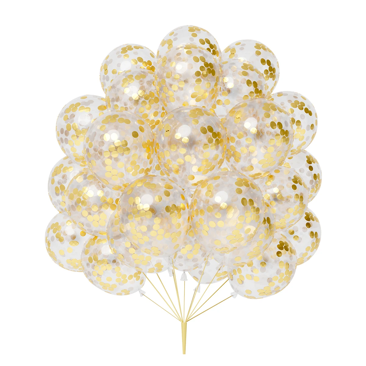 Ballons avec confettis dorés, 36 pièces, noir, or, argent, métal, pour remise de diplôme, mariage, anniversaire, décoration de fête préChristophe