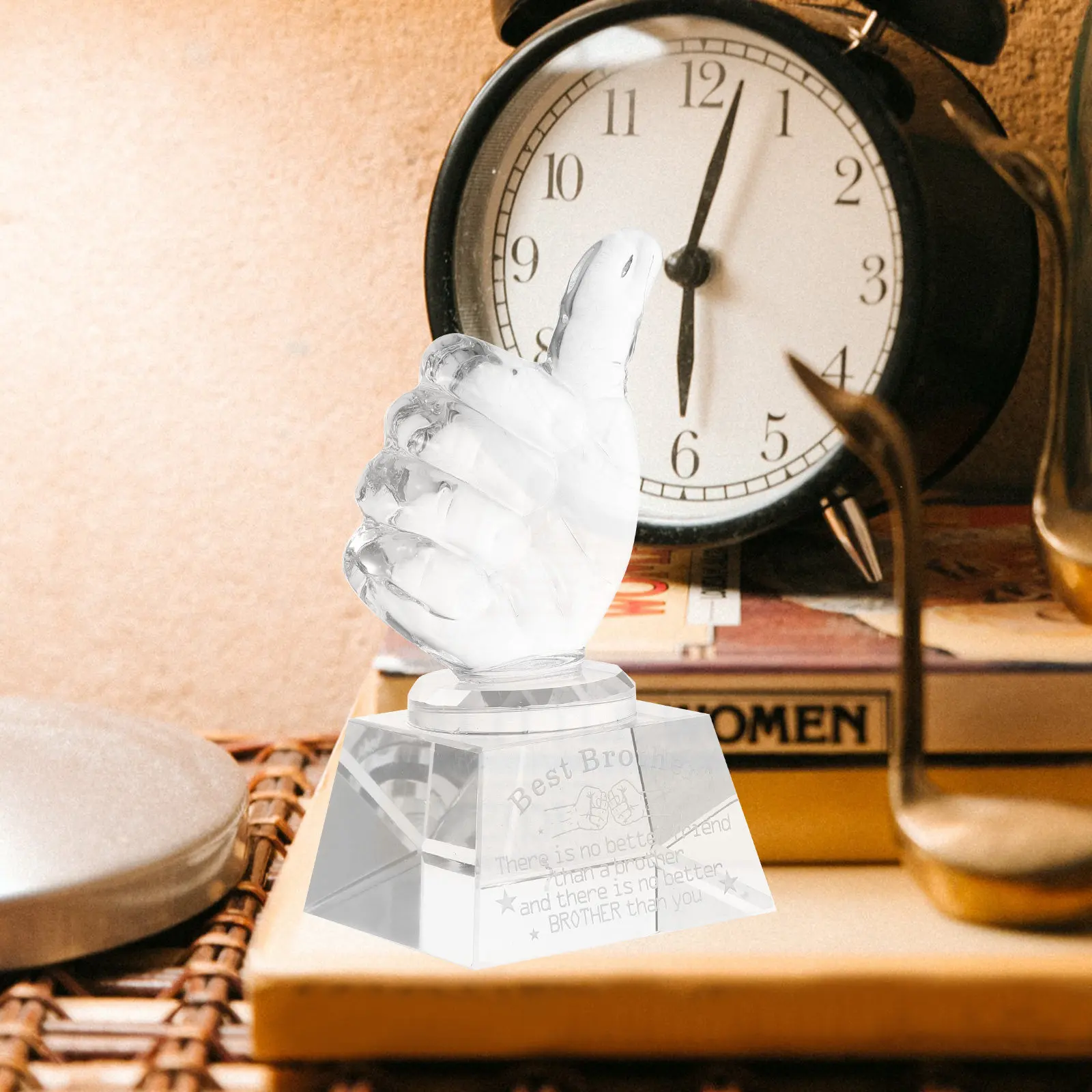 

Thumb Up Trophy Crystal Award Decor for Living Room Study Desk Celebration Event Gift Small Trophy Home Accessories