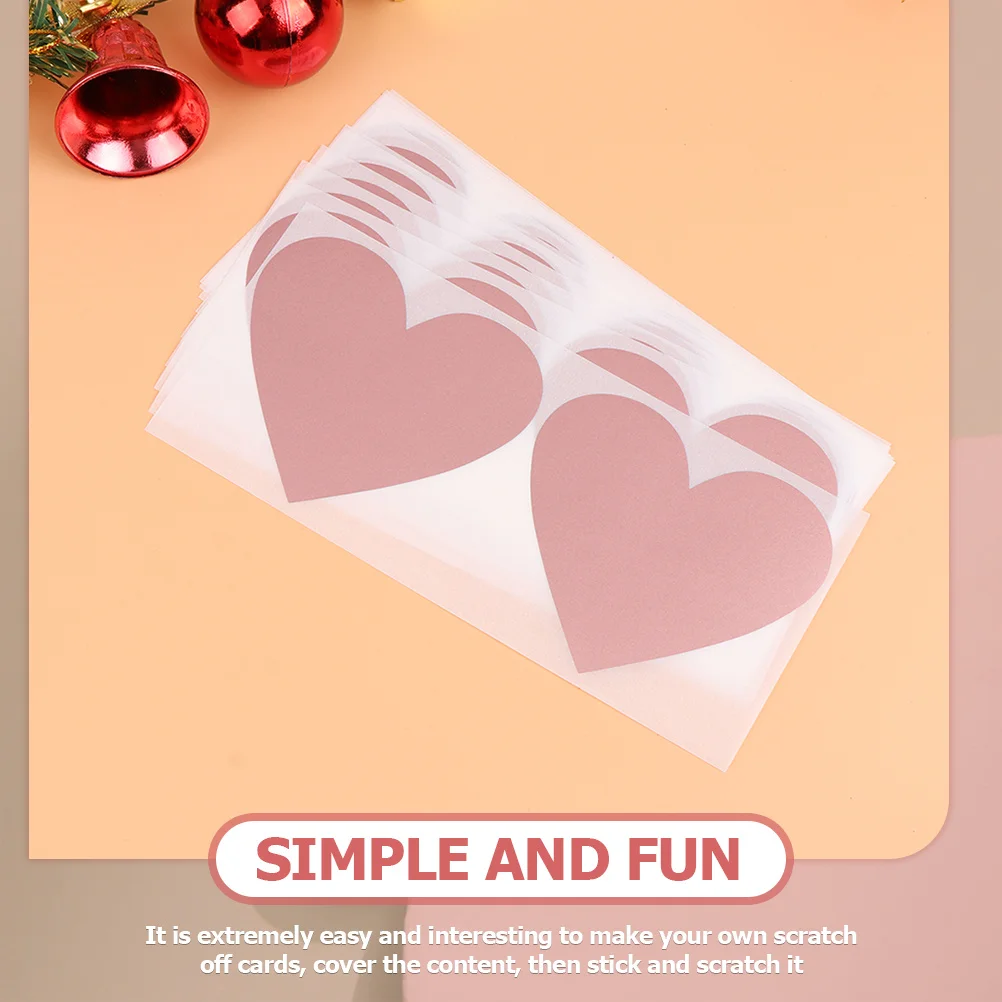 

40Pcs Heart Scratch Off Stickers DIY Paper Labels for Cards Scrapbook Cover Fun Activity Adults