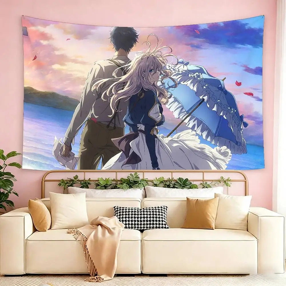 V-Violet E-Evergardens   Flags Wall Hanging Tapestry Outdoor Garage Room Decorative flag Background Blanket