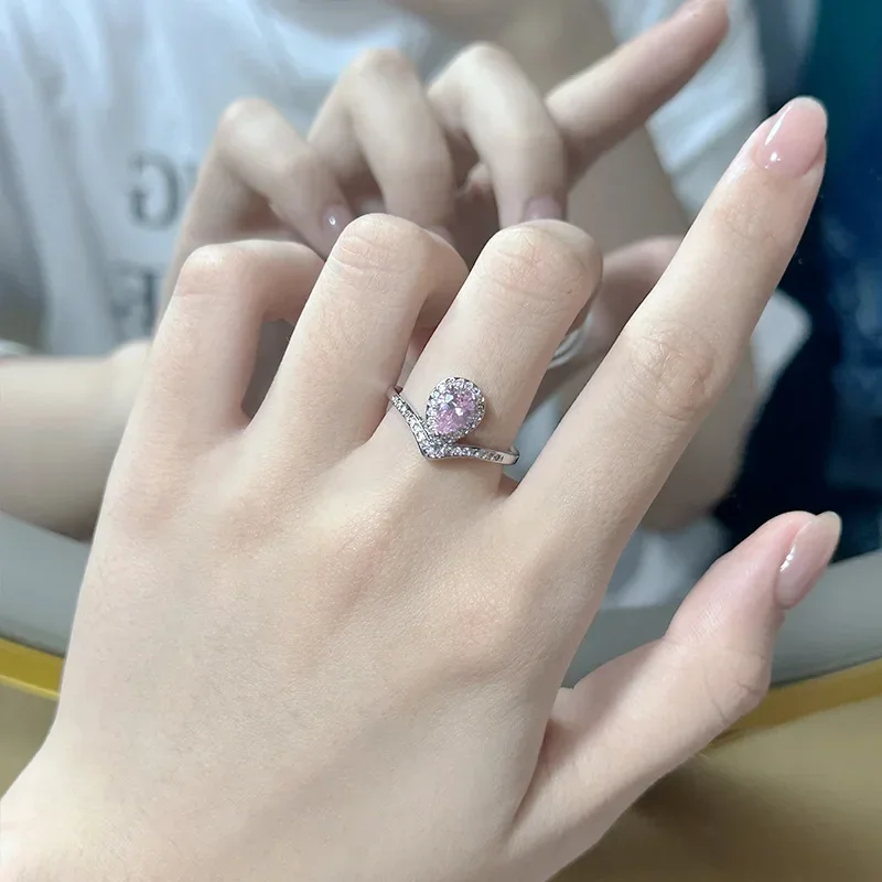 MDL مويسانيتي 1 نمط أتمنى البوب نمط هونج كونج نمط تاج تقليد مويسان تألق الأميرة الوردي الدائري