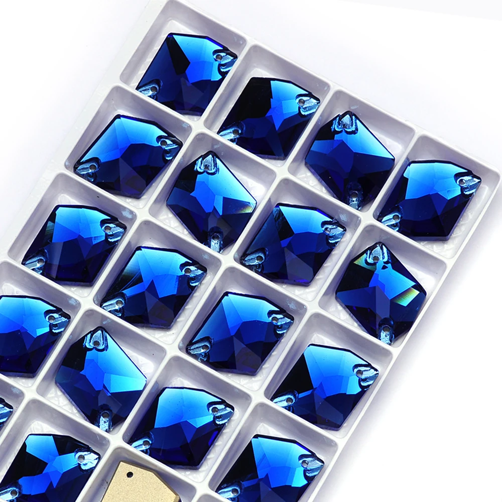 Saphirkristall-Formen Glas-Nähsteine DIY Handarbeiten Flache Strasssteine zum Aufnähen für Kleider, Kleidungsstücke, Taschen – Detail 11