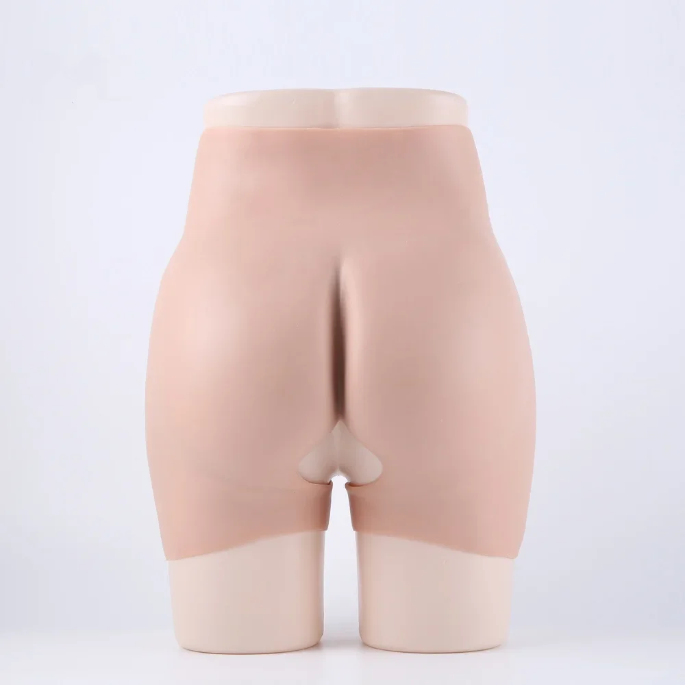 Silicone Hips 3cm Enhancement Thickness Underpants Length 38cm Open Crotch Shorts European White Skin Tone