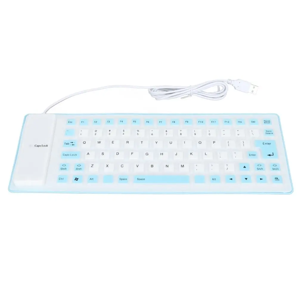85 Keys Silicone Keyboard Waterproof Soft Comfortable USB Wired Keyboard Mute Typing Purple/Blue/Pink/Orange/Green/Pink