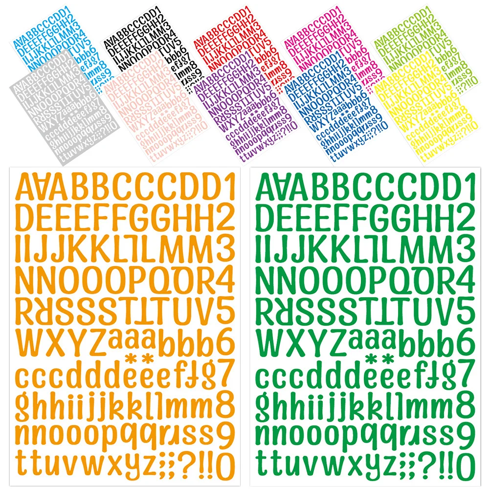 

24 Sheets Decorative Alphabet Stickers Durable Self Adhesive Number Letter Decals for DIY Scrapbooking Craft Supplies