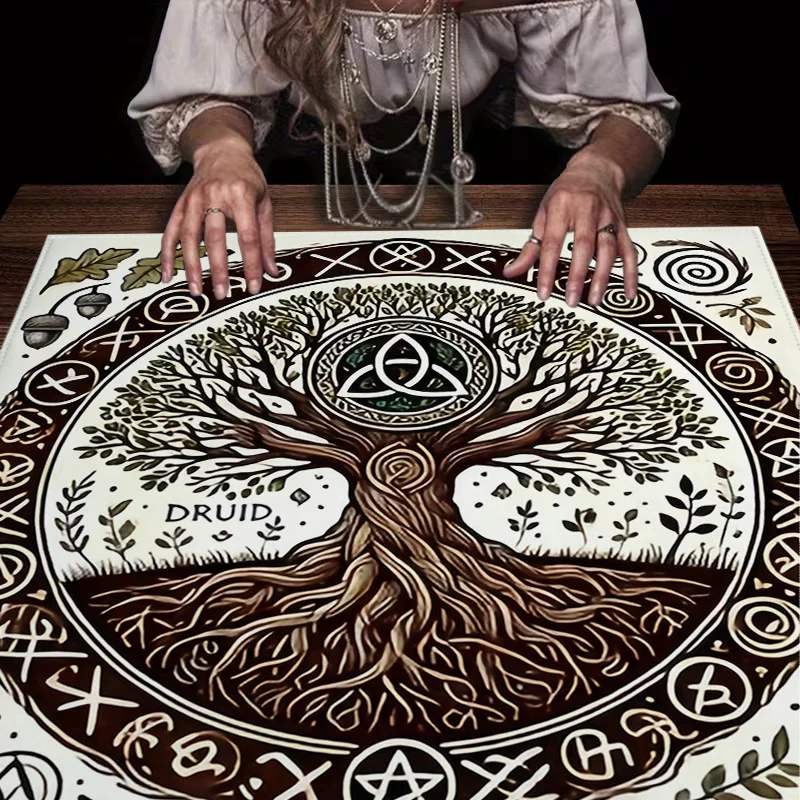 Mystic Druid Tree of Life Tapestry Cloth Boho Wiccan Pagan Wicca Spiritual Altar Decor Boho Home Gift