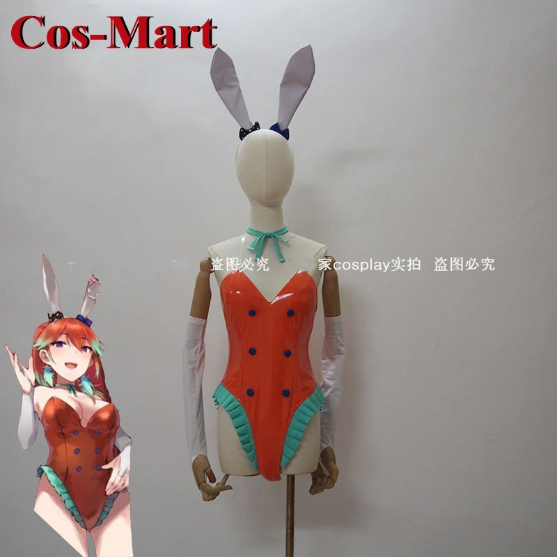 Cos-Mart Anime VTuber Hololive Takanashi Kiara Cosplay Costume Sweet Bunny Girl Uniform Activity Party Role Play Clothing