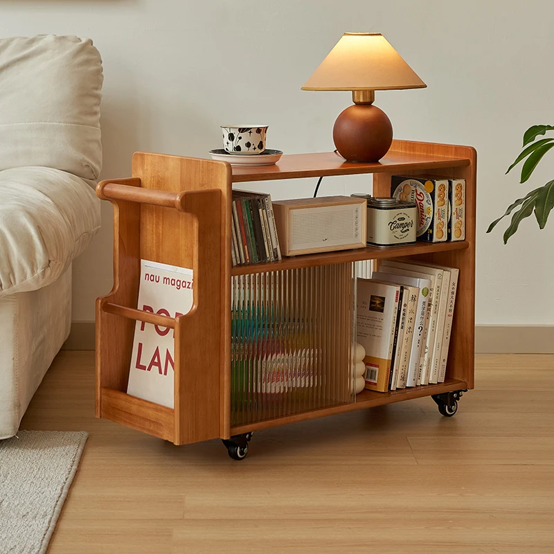 The solid wood can be moved, and the tea table can be used more for small storage. The edge table is used for household