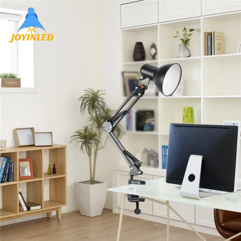 Swing Arm Desk Eye Protection Lamp with Rotatable Lamp Head and Clamp Mount Support  for Office / Home