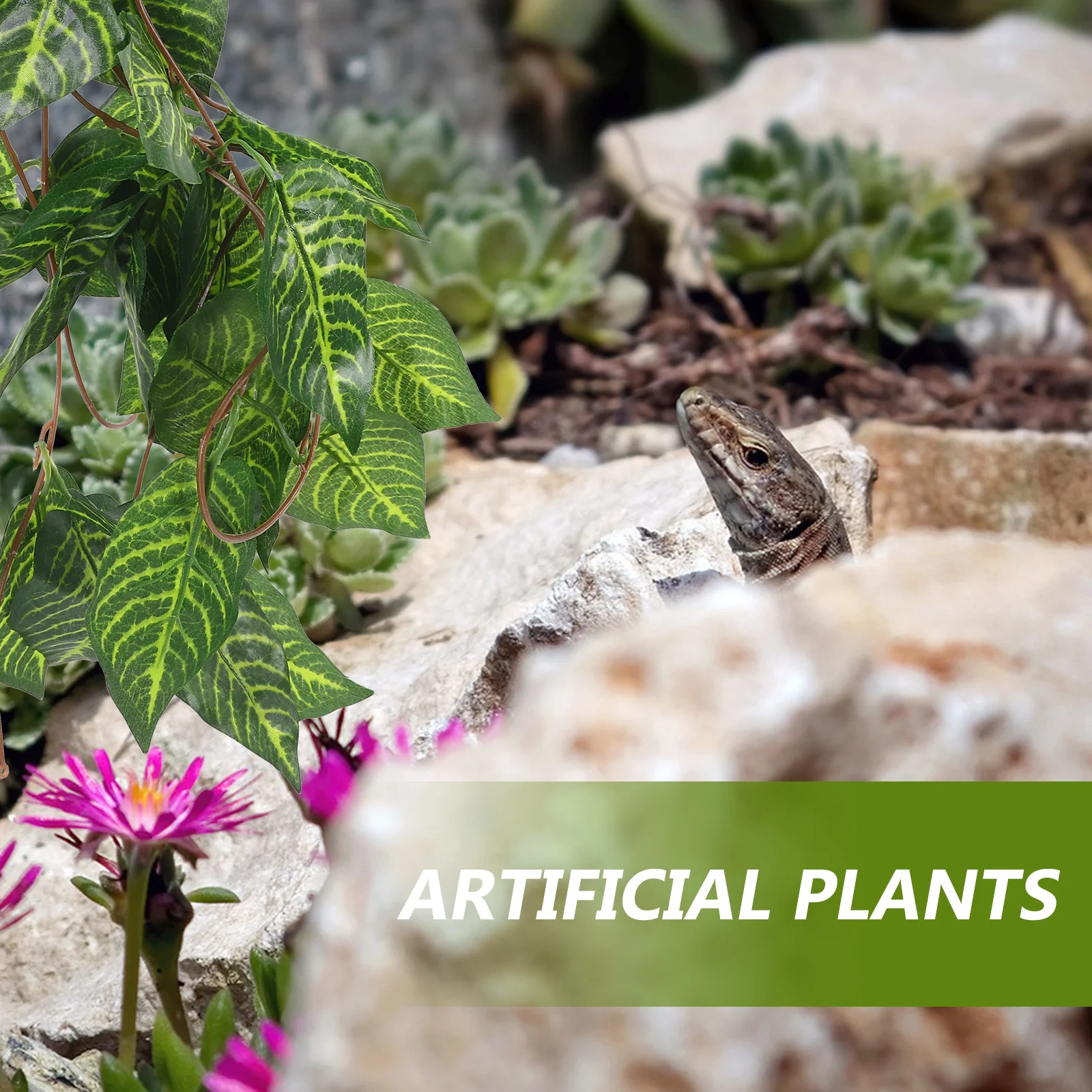 

Artificial Plant For Reptile Tank Decor Climbing Vine With Suction Cups Lifelike Aquarium Landscape Ornament Fake Plants