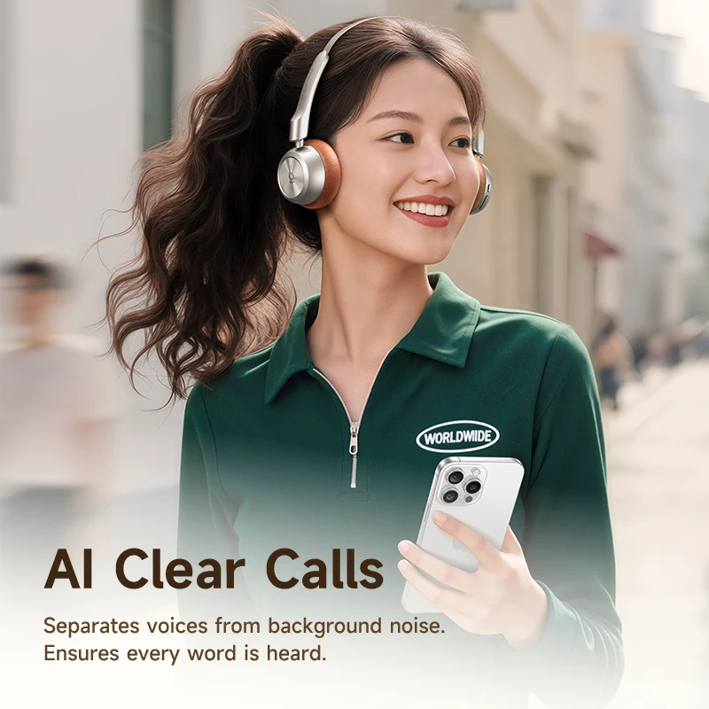 BH1 Air Wireless Bluetooth Headphones with ENC, 80H Battery