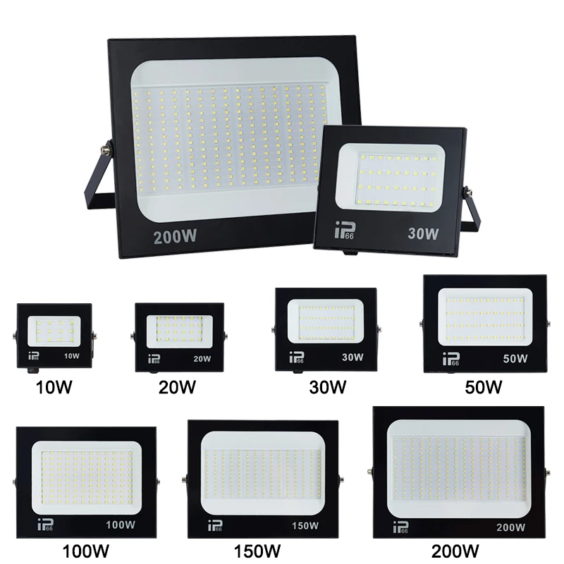 

50W LED Floodlight 220V Outdoor Spotlight Tempered Glass Portable Flood Lights IP66 Waterproof LED Projector 10W 20W 30W