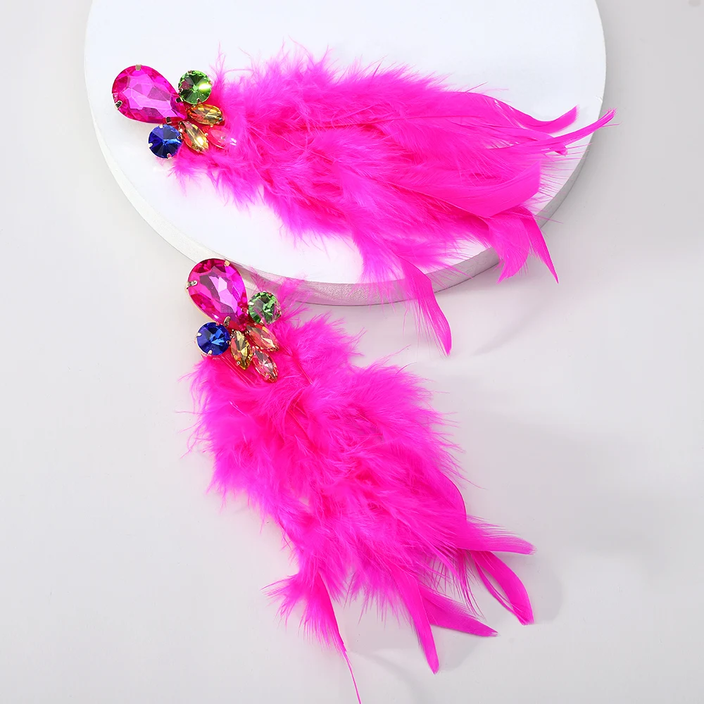 Modern Fashion Feather Tassel Original Unusual Bride Wedding Party Jewelry Trend Luxury Design Charm Dangle Earrings For Women