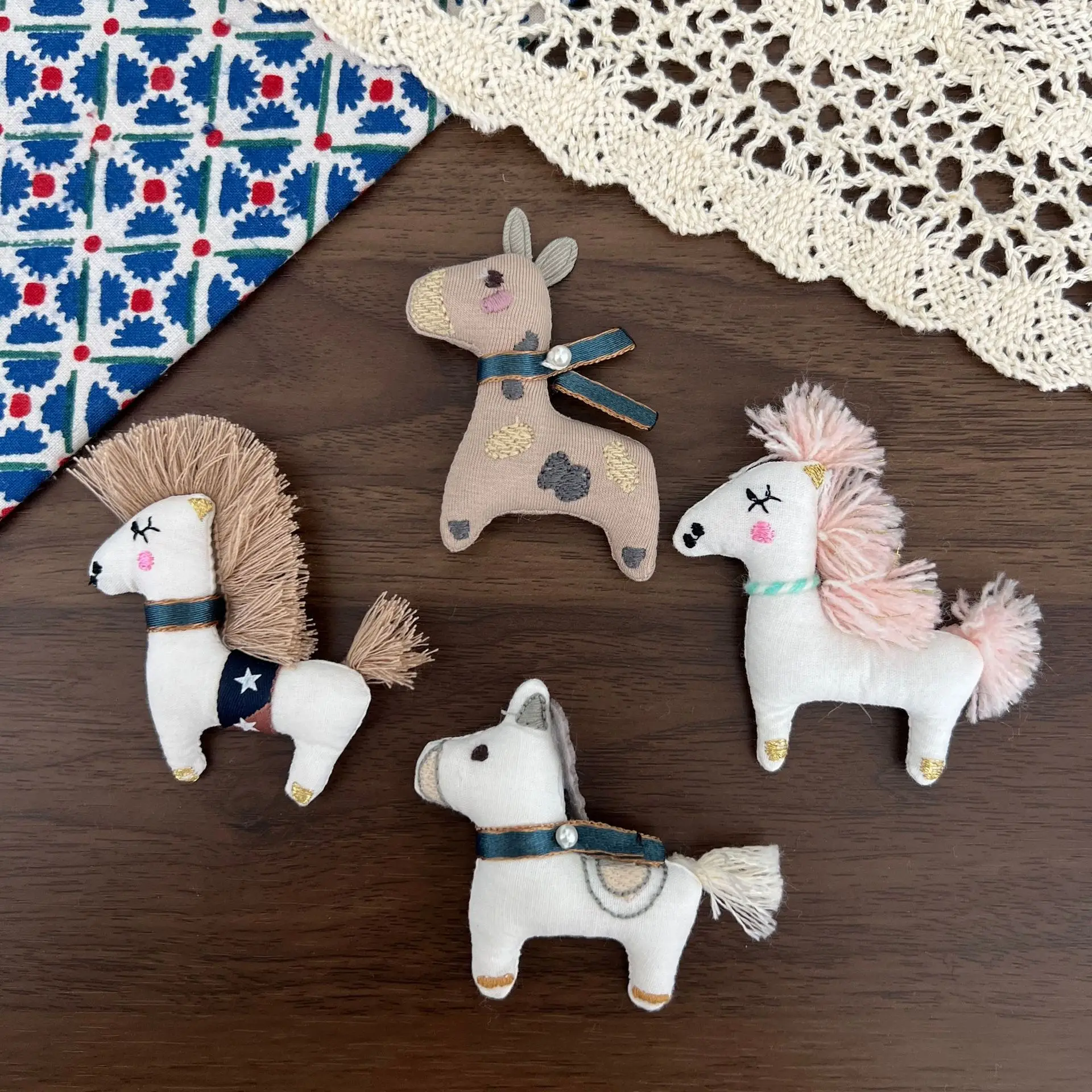 Brooch Pin DIY Pony Cotton Filled Fabric Cartoon Hair Decoration Kids Scarf Shoes Socks Sewing Supply Small Lightweight Colorful
