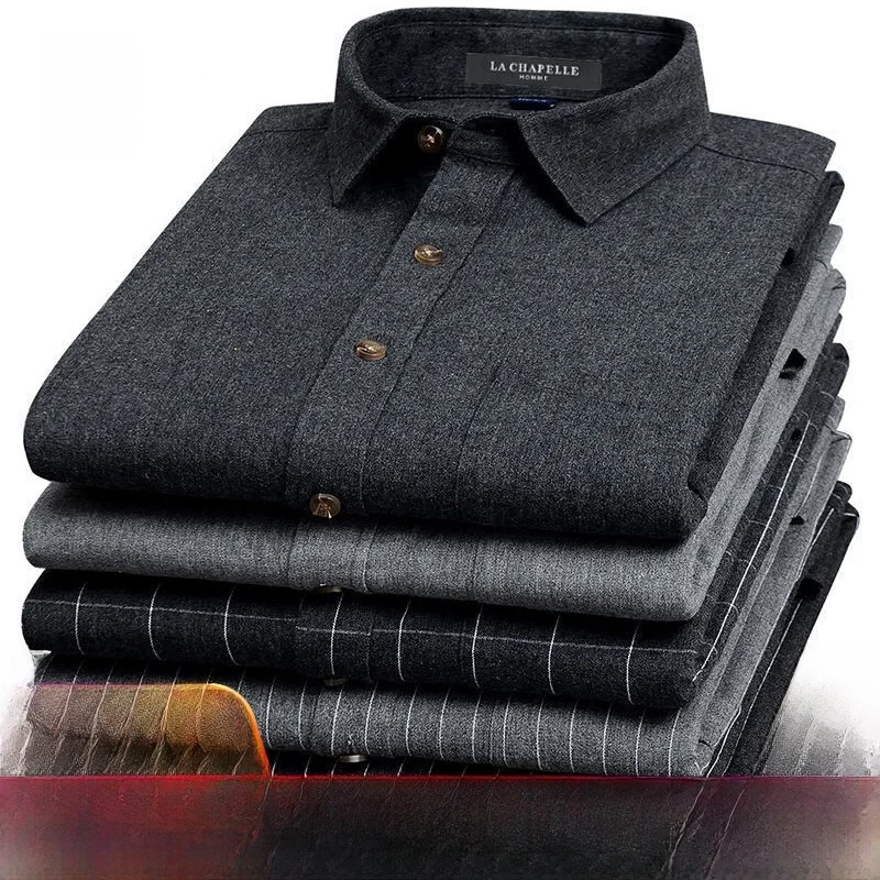 

Spring New Sle Men's Long Sve Cotton Flannel Plaid Casual irt Middle-aged Dad Full Cotton Color irt Faion Urban