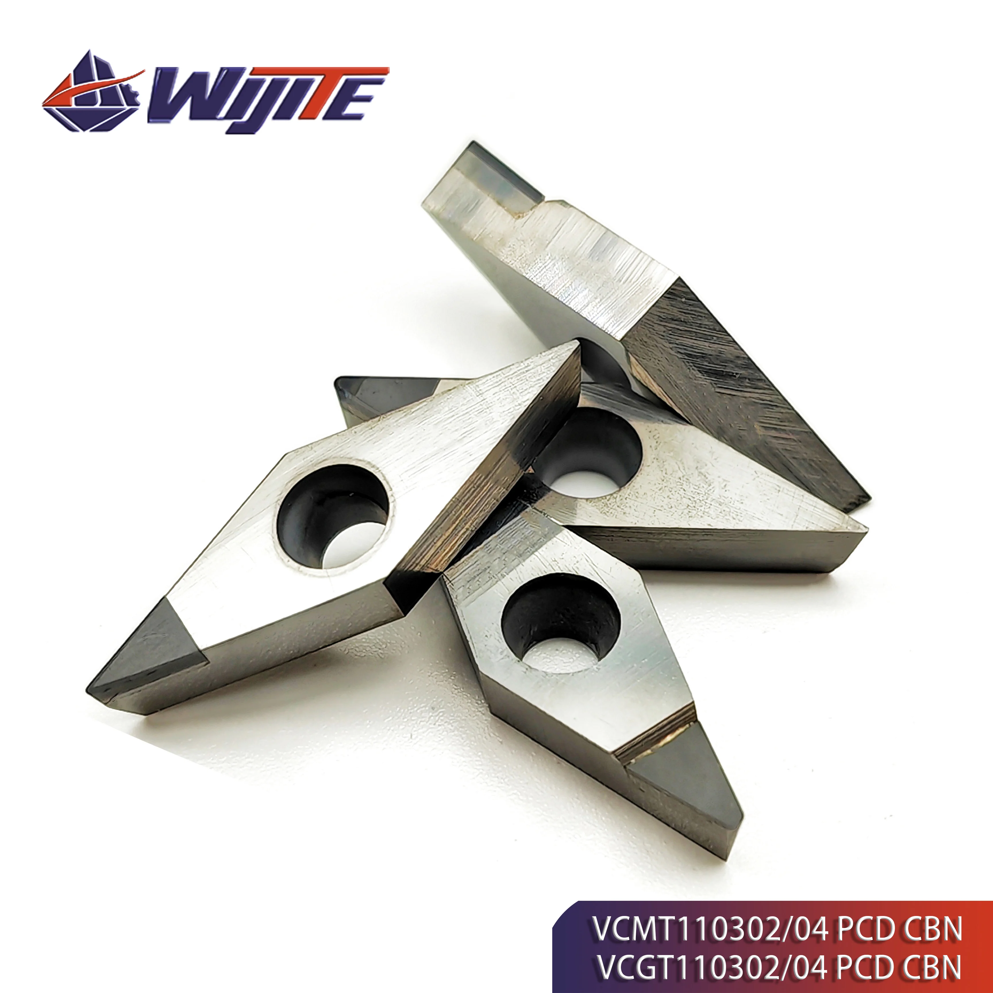 PCD VCMT110302 VCMT110304 VCGT110302 VCGT110304 is used for aluminum copper CBN turning tool machining hard steel and cast iron