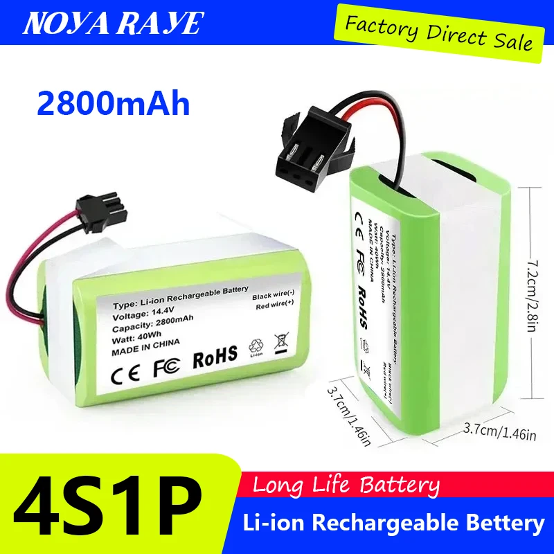 2026 New 2800mAh INR18650 4S1P Battery for DEXP MMB-300 X500 X520 X600 Mamibot EXVAC660 EXVAC880 Robot Vacuum Cleaner Battery
