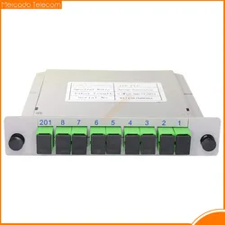 Divisor de fibra óptica 1x8 SC APC UPC, caja divisora PLC, tipo de hoja de inserción, divisor de acoplador óptico de fibra de alta calidad