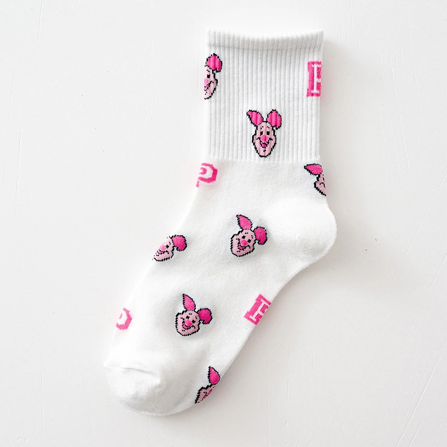 5Pairs miniso disney Hip Hop Street Fashion Nieuwigheid Anime Sokken Mannen Vrouwen Grappige Casual Korte Crew Sokken