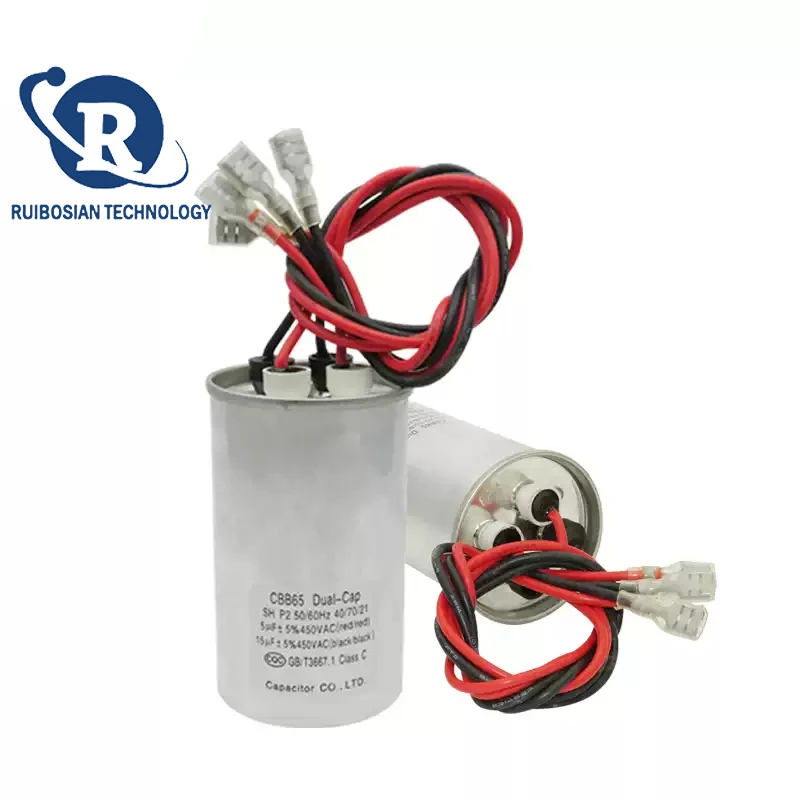 CBB65 5UF+15UF 450V Haier dual-cylinder washing machine starting capacitor 4-wire aluminum shell explosion-proof