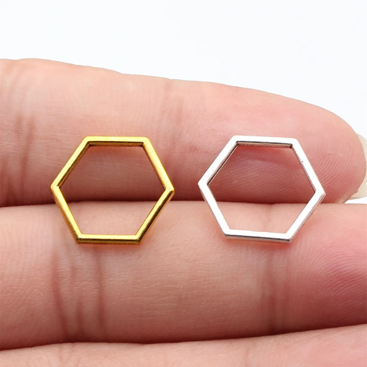 Honeycomb Hexagon Connector Geometric Charm Link Moleculependants For DIY Jewelry Craft Findings For Jewelry Making