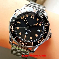 NH35A Miyota8215 PT5000 41 mm Automatic Mechanical Mens Watch Date Black/Blue Sapphire Glass Luminous Mesh Band Bliger