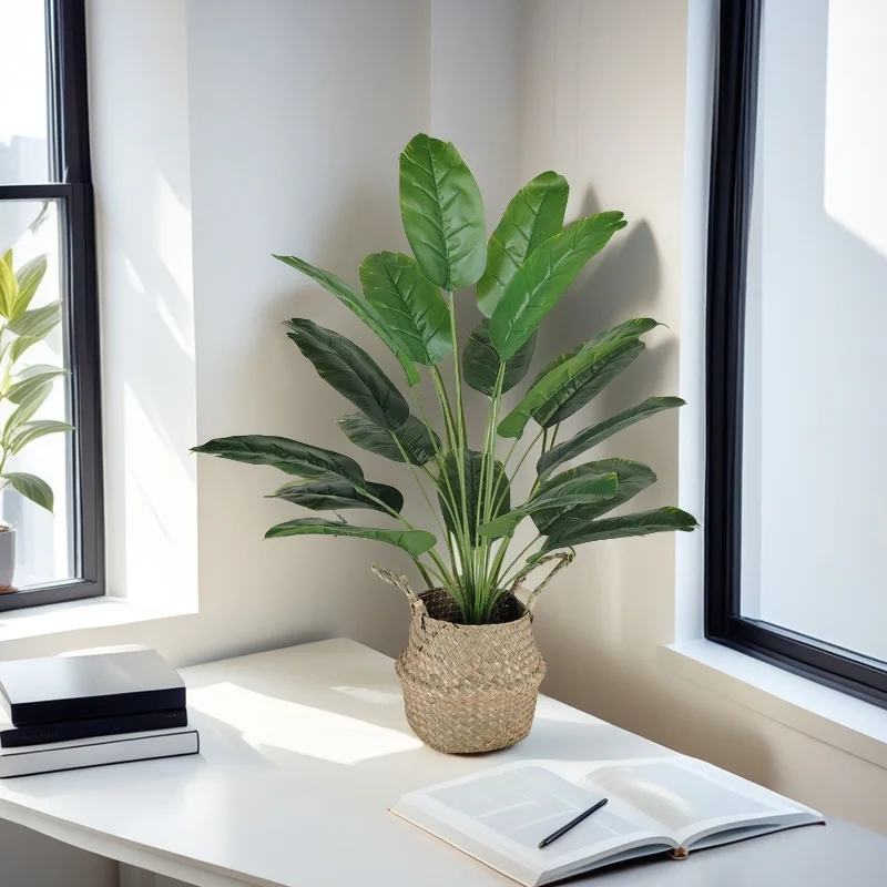 76cm Artificial Plants Banana Tree Fake Bird of Paradise Leaves Tropical  Palm Plants for Home Wedding Garden Party Decor