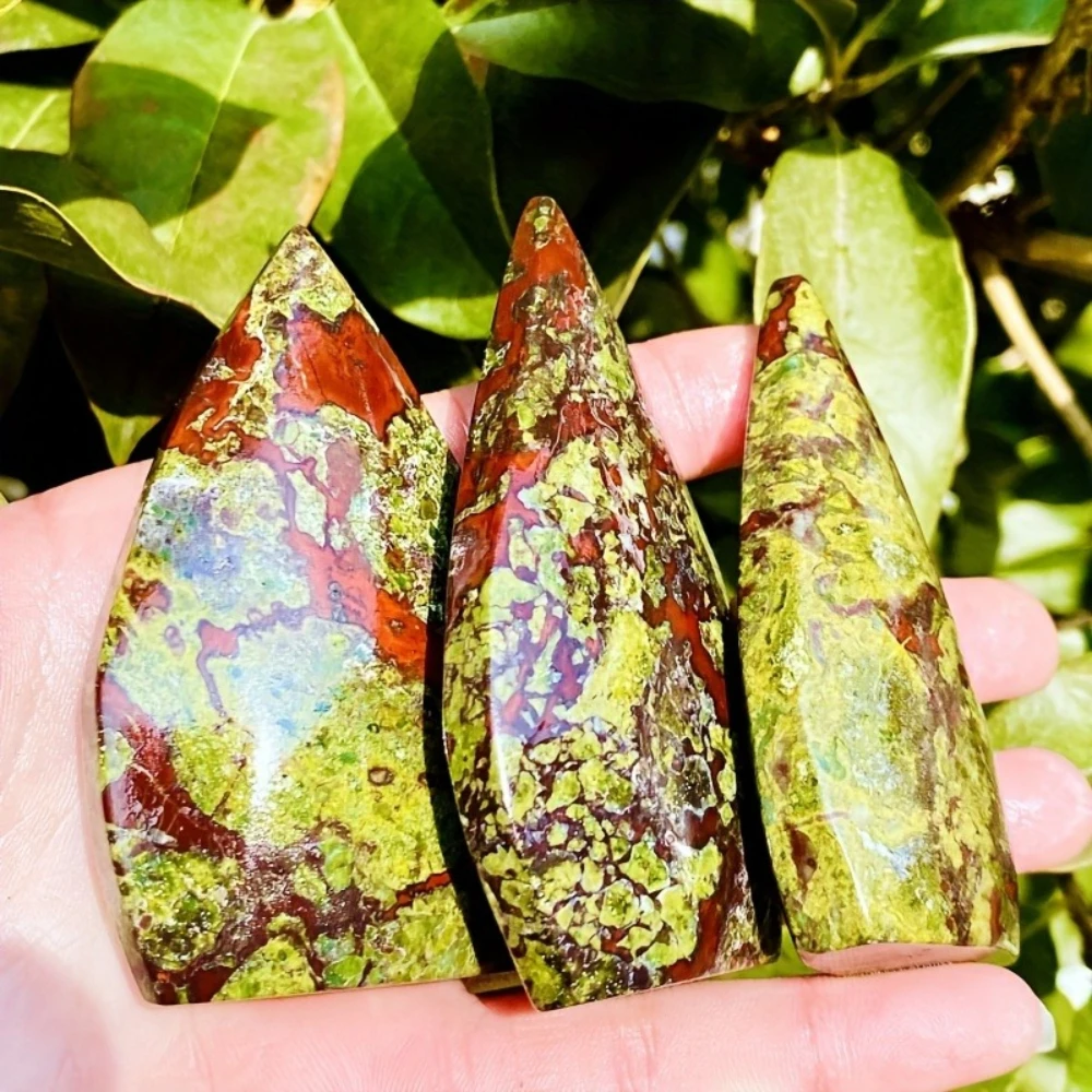 Natural Dragon Blood Stone Teardrop Ornament, Desk Decoration Art Piece, Home Decor, Holiday Gifts, Crystal Collection