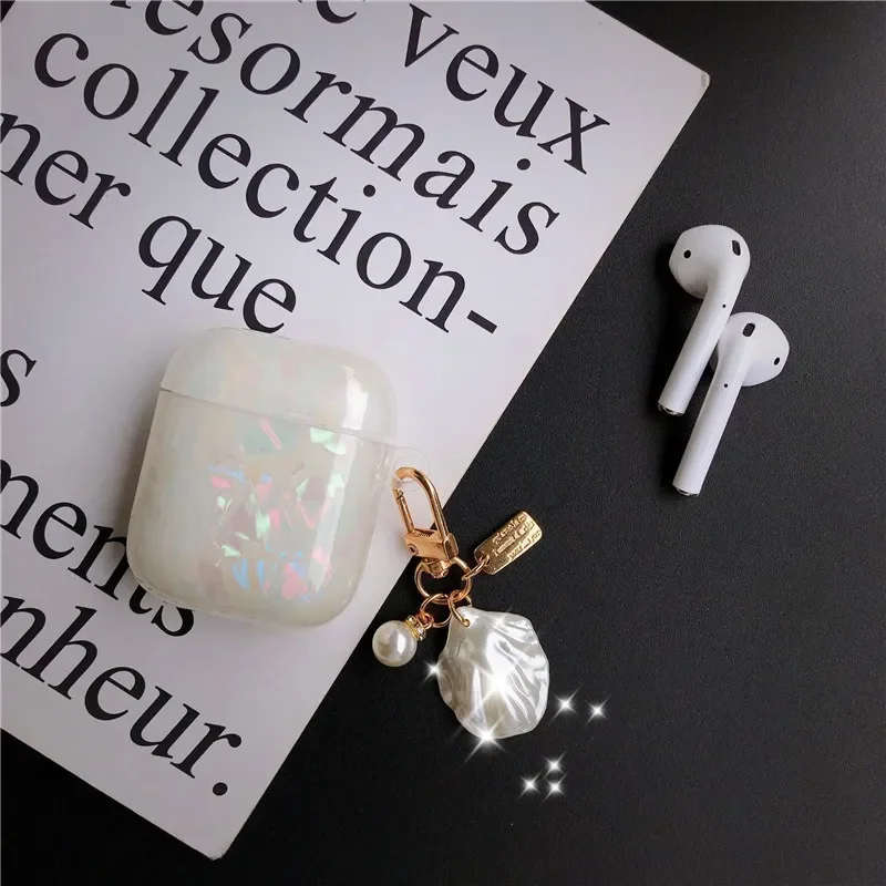 Shell Pendant Case for AirPods 4 Airpod 1 2 3 Pro Pro2 Bluetooth Earbuds Charging Box Protective Earphone Case Cover