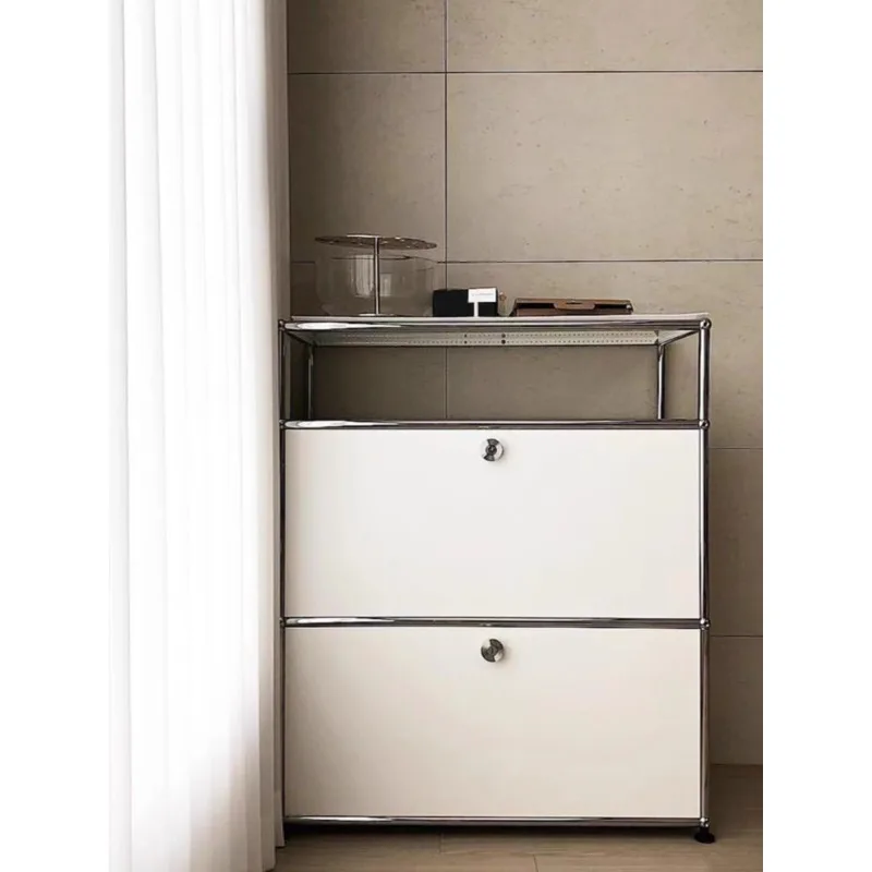 

Stainless steel modular combination chest cabinet, fully installed medieval bedside table, dining side cabinet USM