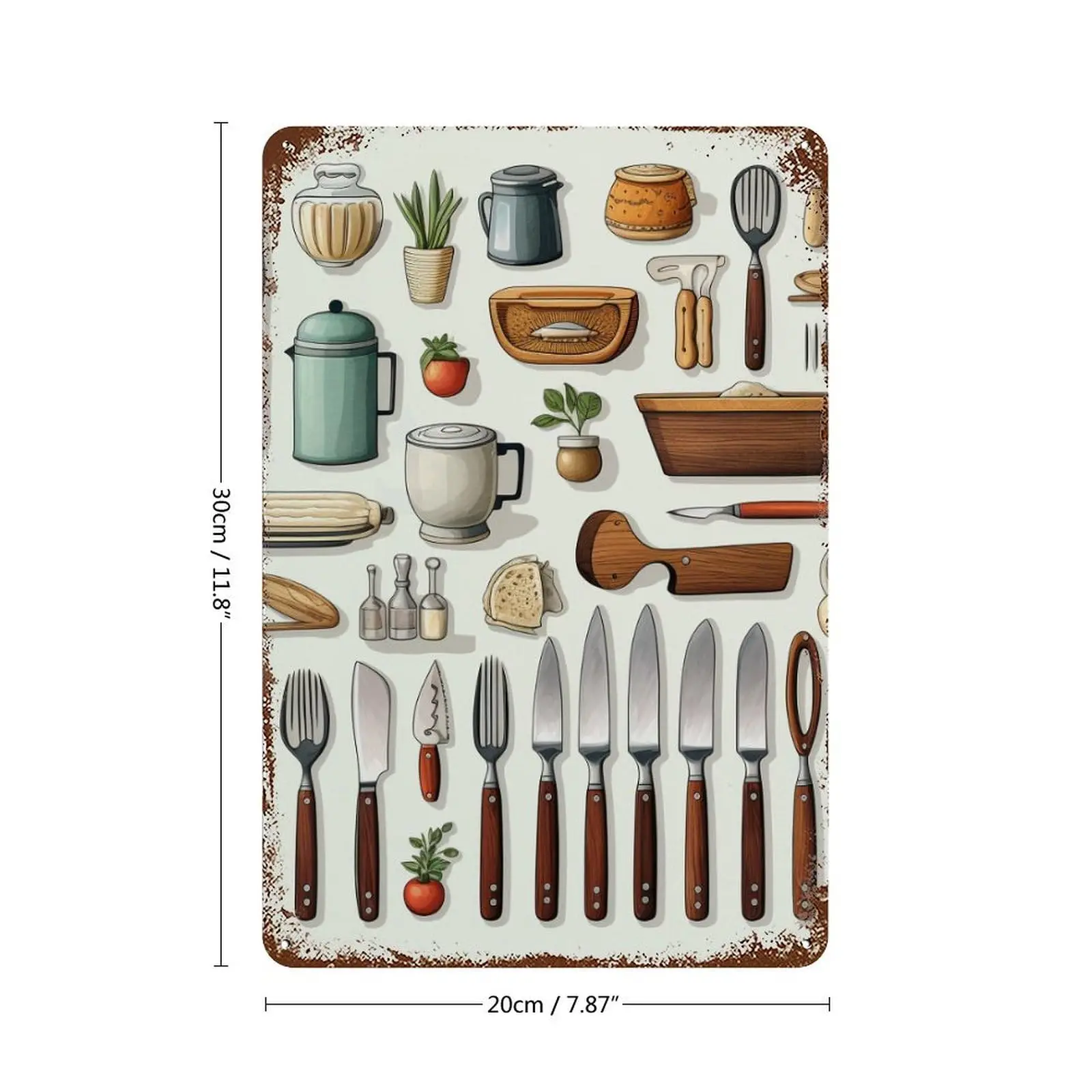 HighonHi Kitchen Utensils Metal Plate Gift Baker Baking Lover Vintage Metal Tin Sign Poster 8x12 Inch Retro Kitchen Decor Coffee