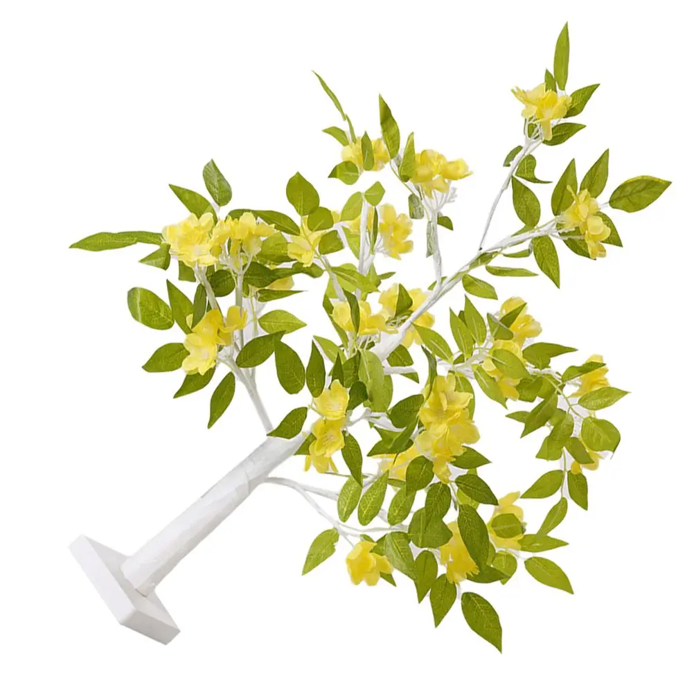 

Wisteria Flower Tree Shape Decor Night Light Table Lamp Bedside Decorative Silk Cloth LED Battery Powered