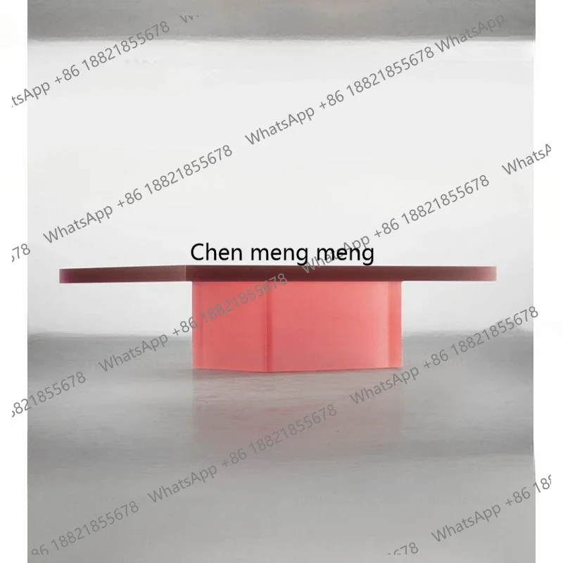 

RR Nordic pink rectangular acrylic coffee table modern living room sofa matte corner table