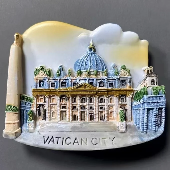 Vatican City Tourism Commemorative Creative Resin Painted Crafts Magnetic Refrigerator Sticker Gift in Rome, Italy