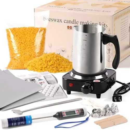 

Набор для изготовления свечей из пчелиного воска Simeitol 2 фунта – Полный подарочный набор для самостоятельного изготовления свечей для дома и праздничного творчества