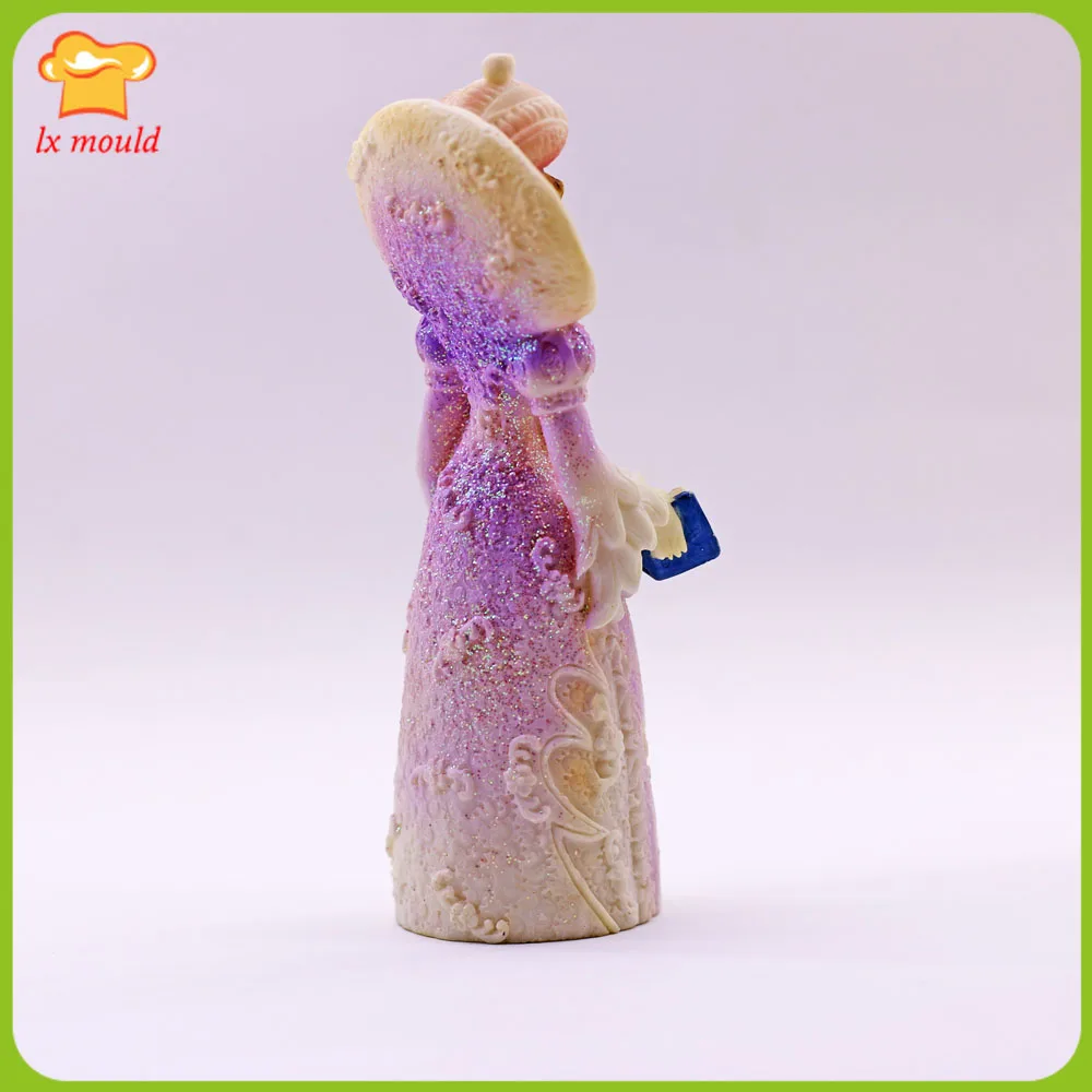 3D Castle Princess Candle Silicone Molds Wedding Birthday Cake Decorating 3D Girl Queen Chocolate DIY Baking Moulds