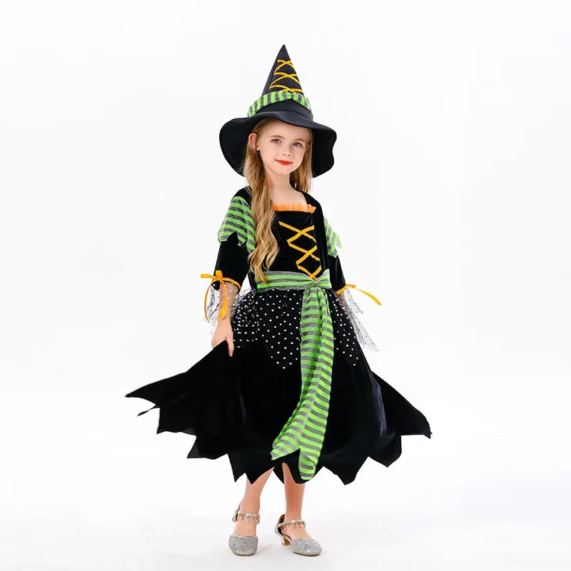 Popular Practical Hot Sale Halloween Cosplay Witch Costume Fairy Tale Witch Party Dress Up Dress Up Costume