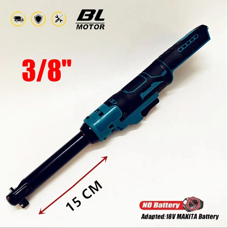 Llave de trinquete eléctrica mejorada, tuerca de tornillo de extracción de cabeza extendida, 220N.m, controlador inalámbrico de 3/8 pulgadas, herramientas eléctricas para batería Makita de 18V