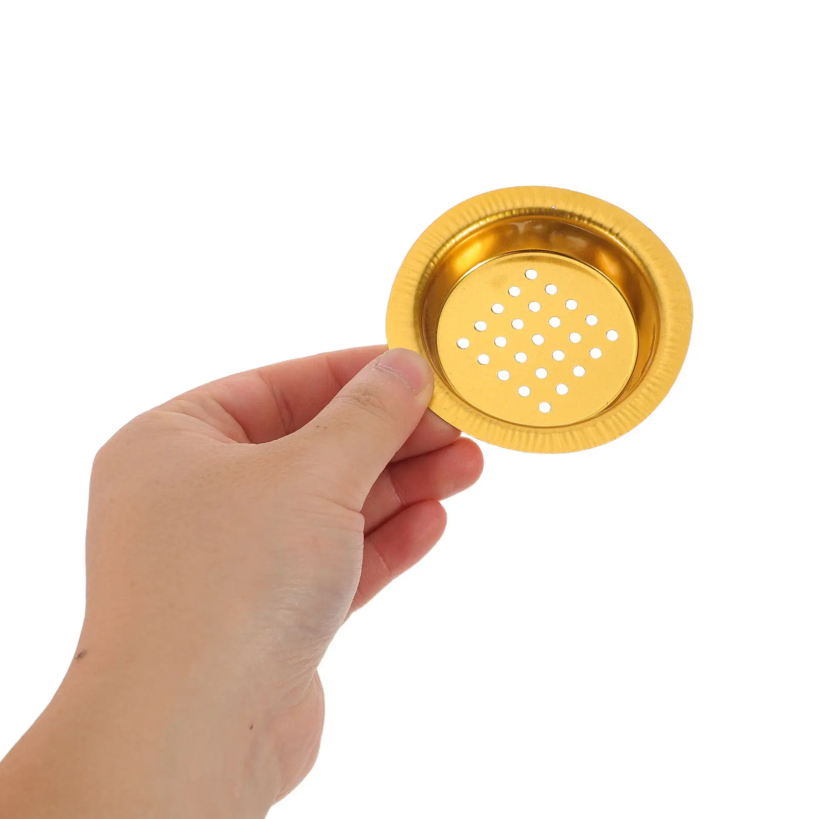 

10Pcs Incense Burner Accessories Gold Tone Perforated Censer Insert Charcoal Tablet Holder for Resin Oud Bakhoor Aromatherapy